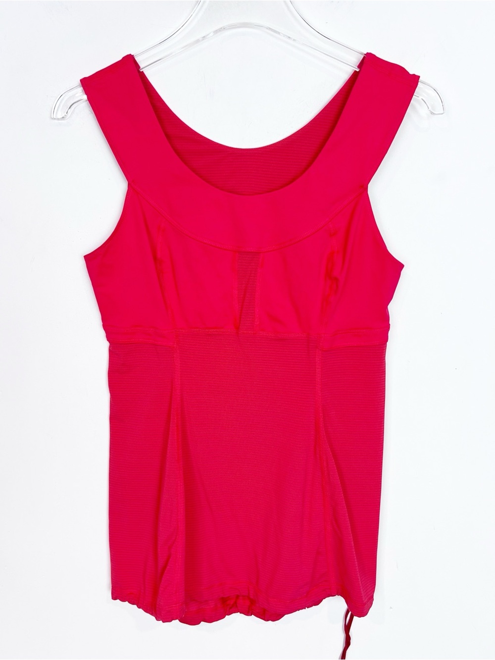 LULULEMON ORANGE RED ATHLETIC TANK TOP CINCH HEM SZ 6